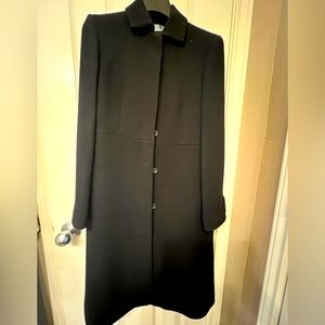 Classic NWOT J. Crew 2P black top coat with light blue lining and hidden buttons